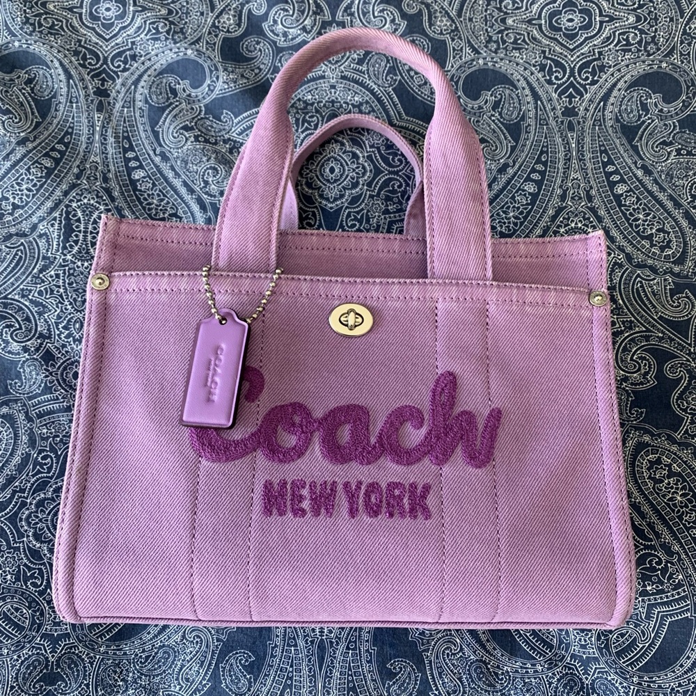 Coach purple cargo tote